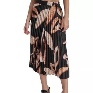 Multicolored Pleated Long Skirt for Cocktail DKNY XL